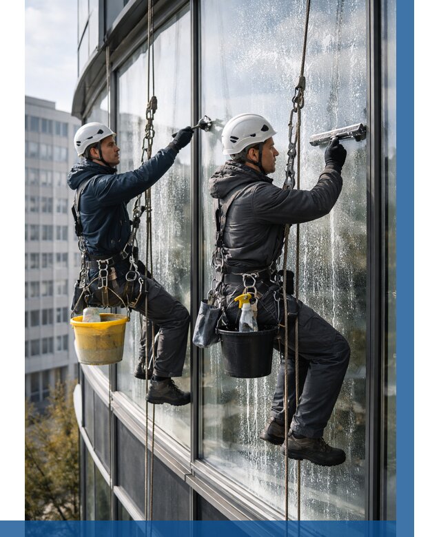 Мойка панорамных окон в Березниках от 360 р. заказать у ВЫСОТНИК-Брз