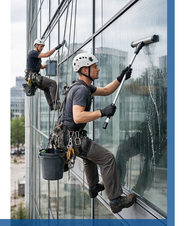 Мойка витражей альпинистами в Березниках от 721 р. под ключ|ВЫСОТНИК-Брз