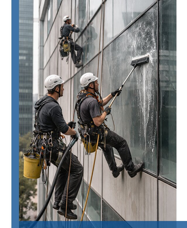 Профессиональная высотная мойка фасадов зданий в Березниках
