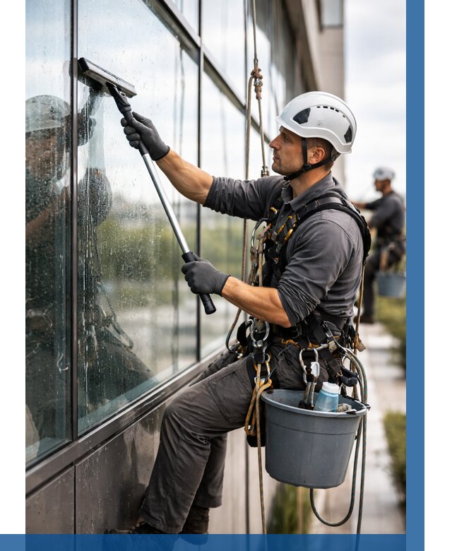 Мойка стеклянных фасадов в Березниках от 206 р. | ВЫСОТНИК-Брз