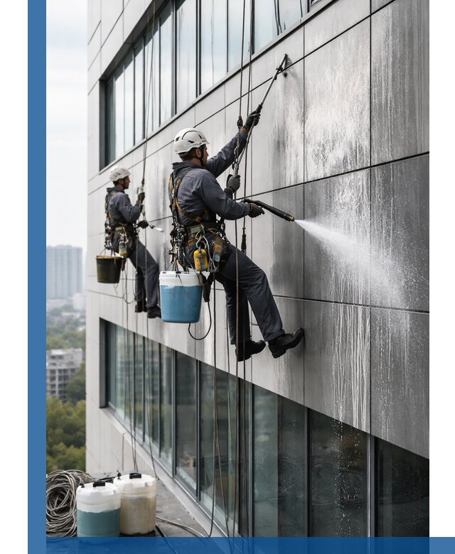 Профессиональная мойка вентилируемых фасадов в Березниках