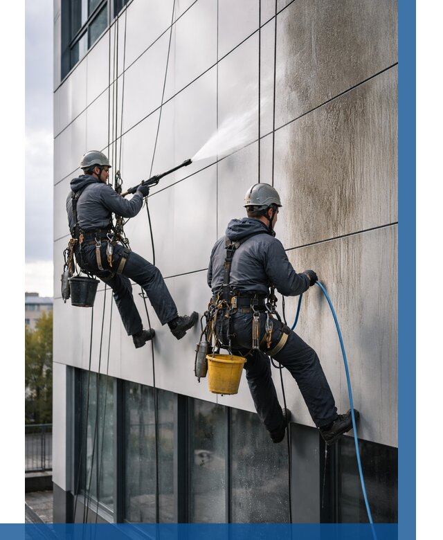 Мойка фасада из композита в Березниках по цене от 309 р. | ВЫСОТНИК-Брз