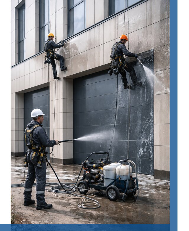 Послестроительная мойка фасада в Березниках от 309 р. | ВЫСОТНИК-Брз