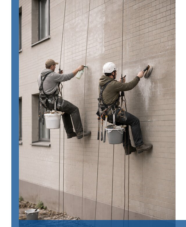 Удаление высолов с фасада зданий в Березниках без повреждений и следов