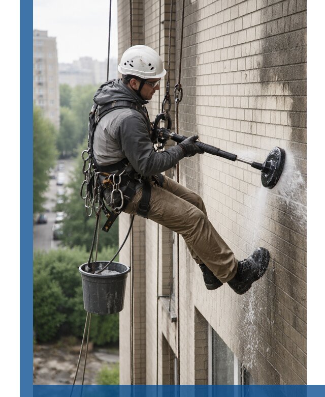 Очистка фасада от копоти в Березниках профессионально и безопасно