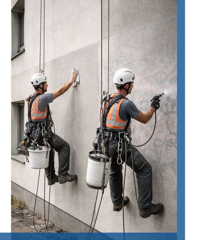 Антиграффити покрытие фасада в Березниках от 618 р. | ВЫСОТНИК-Брз