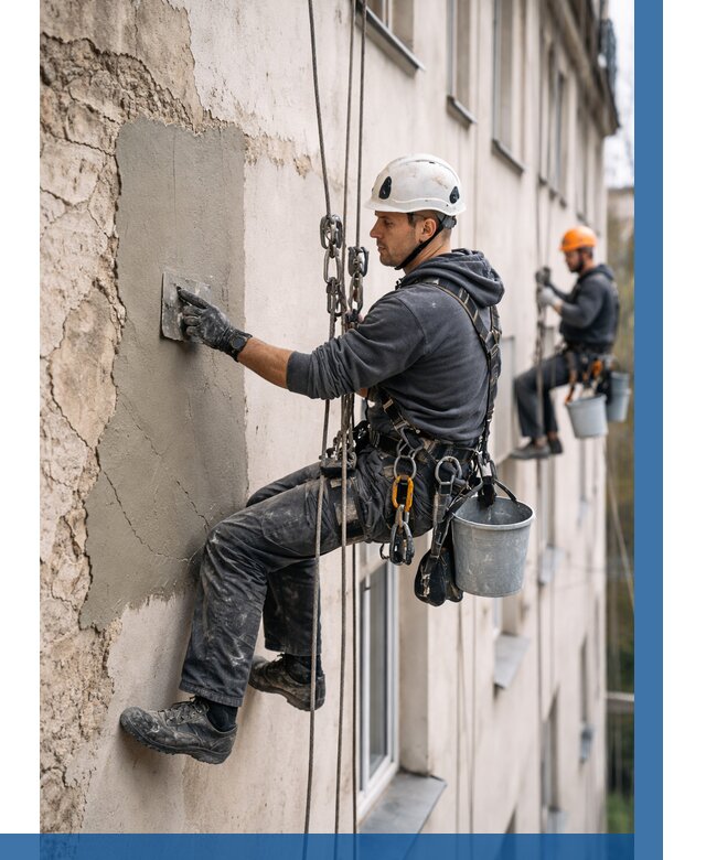 Восстановление штукатурки фасада в Березниках от 1236 р. | ВЫСОТНИК-Брз