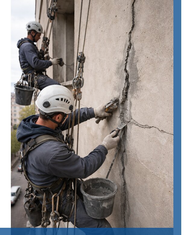 Заделка трещин на фасаде в Березниках от 927 р. | ВЫСОТНИК-Брз