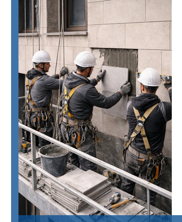 Ремонт облицовки фасада плиткой в Березниках с гарантией