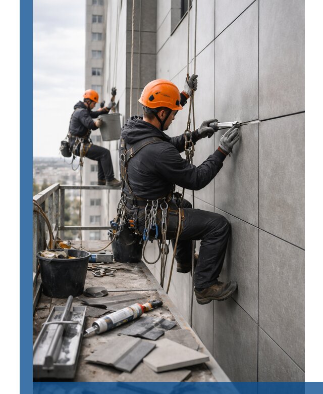 Профессиональный ремонт фасада из керамогранита в Березниках