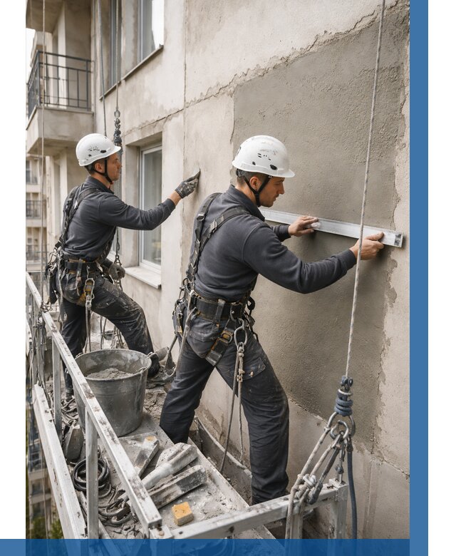 Штукатурка фасада на высоте в Березниках от 927 р. | ВЫСОТНИК-Брз