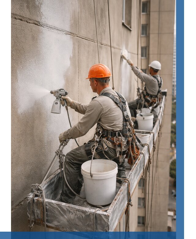 Грунтовка фасада на высоте в Березниках от 124 р. | ВЫСОТНИК-Брз