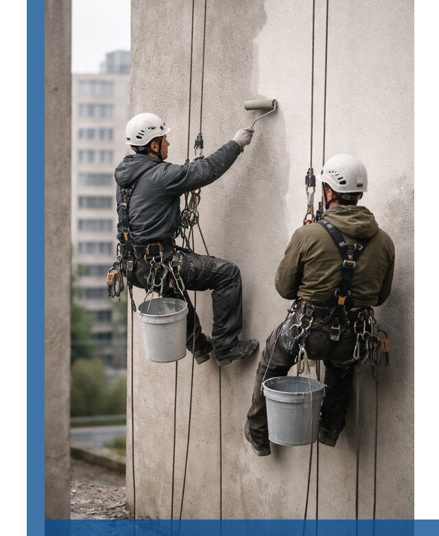 Покраска фасадов высотными альпинистами в Березниках с гарантией