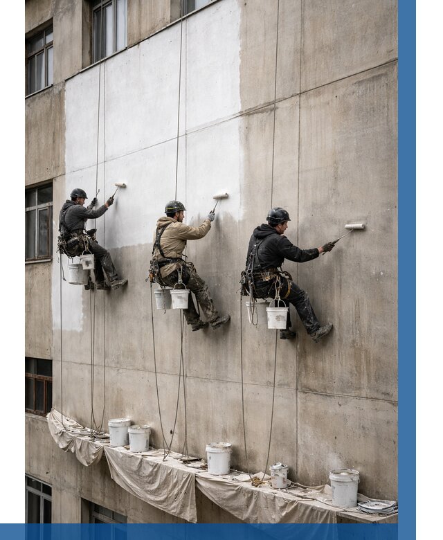 Покраска бетонного фасада в Березниках от 360 р за м2 | ВЫСОТНИК-Брз