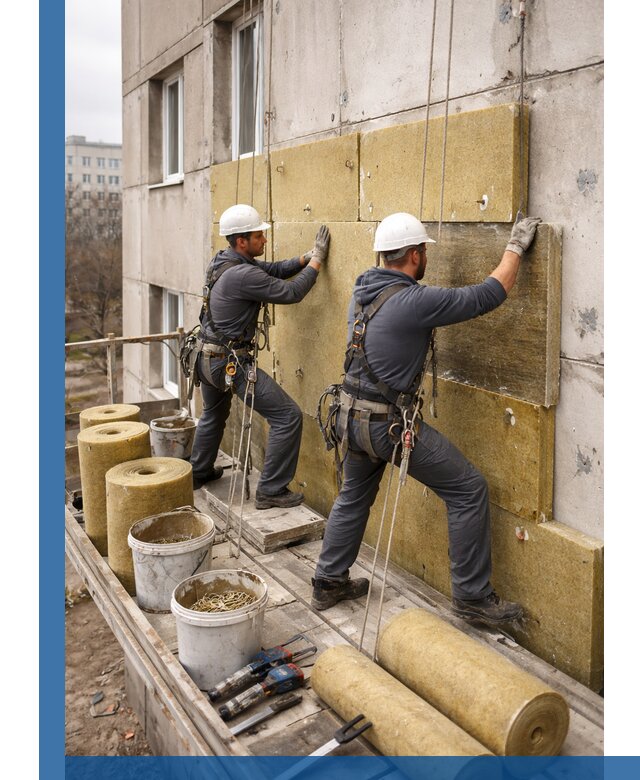 Утепление фасада минватой в Березниках под ключ с гарантией