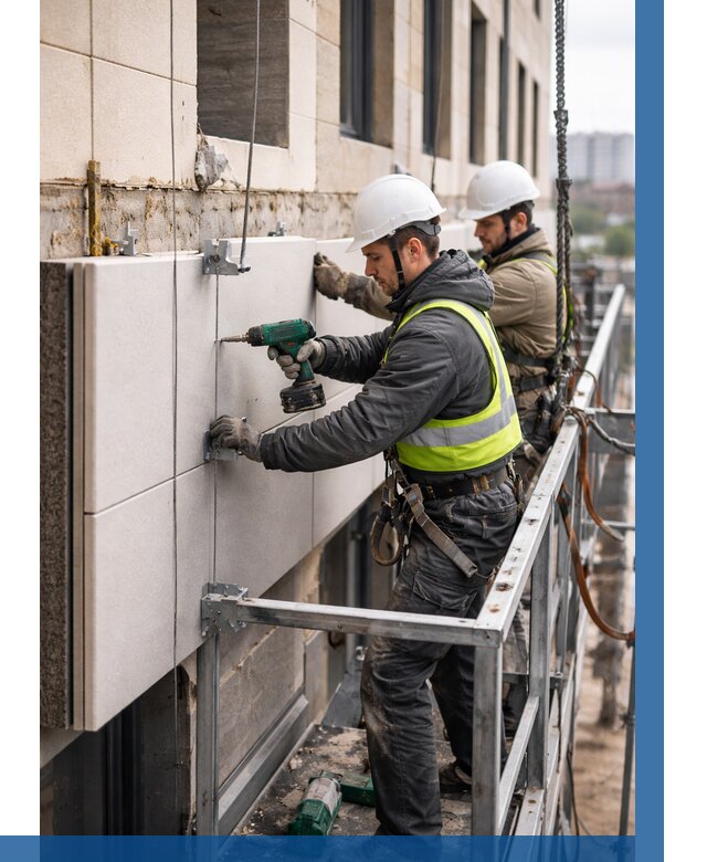 Монтаж фасадных термопанелей в Березниках от 1545 р. | ВЫСОТНИК-Брз