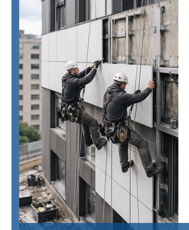 Монтаж композитных панелей фасада в Березниках под ключ
