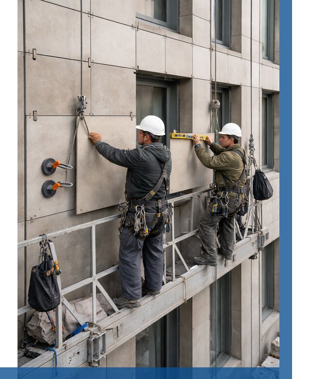 Монтаж керамогранита на фасад в Березниках от 2575 р. | ВЫСОТНИК-Брз