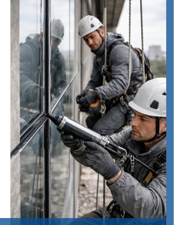 Герметизация витражных швов в Березниках от 669 р. | ВЫСОТНИК-Брз