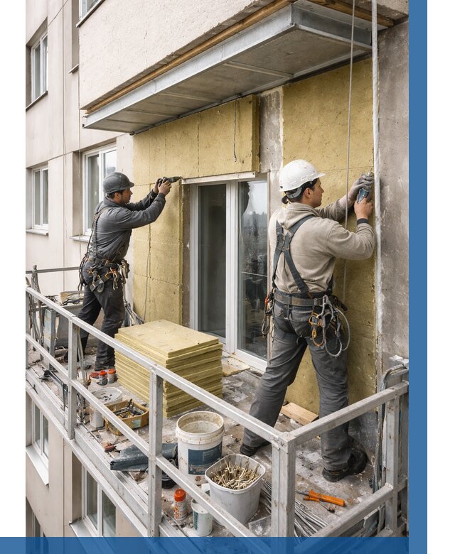 Утепление балкона снаружи в Березниках от 1648 р. под ключ ВЫСОТНИК-Брз