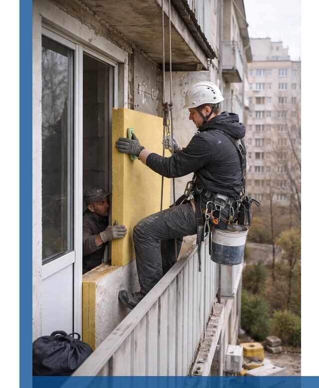 Профессиональное утепление балкона снаружи в Березниках под ключ