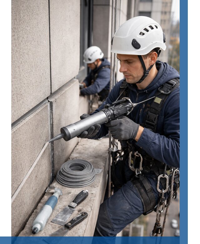 Герметизация деформационных швов фасада в Березниках от 721 | ВЫСОТНИК-Брз