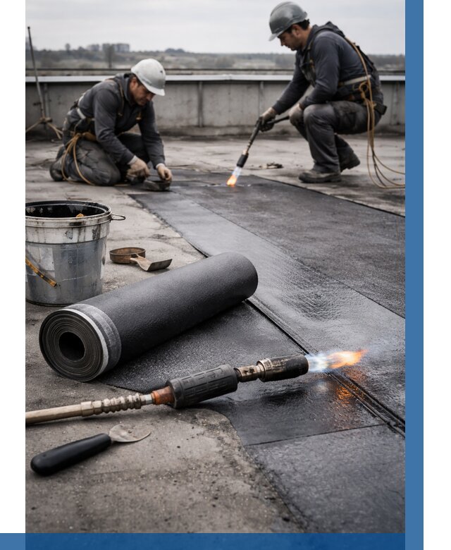 Ремонт рулонной кровли в Березниках от 669 р. | ВЫСОТНИК-Брз