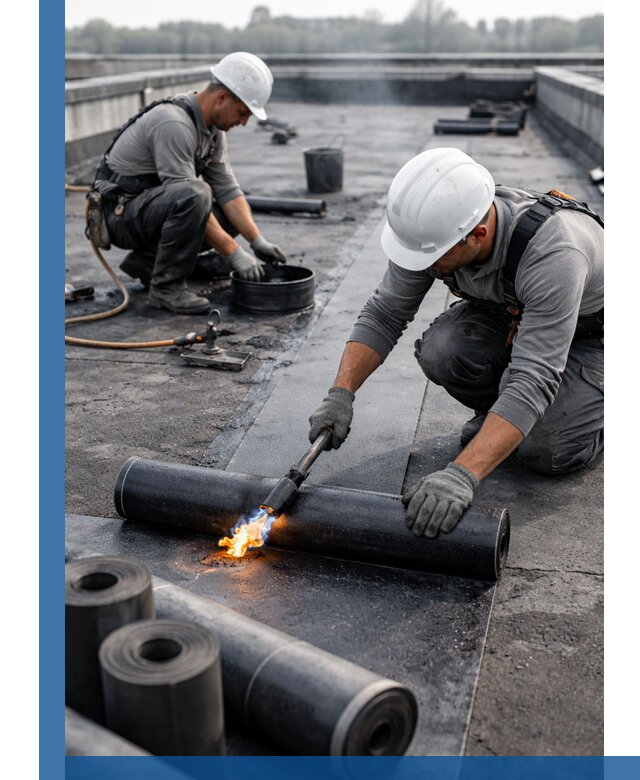 Ремонт рулонной кровли в Березниках герметизация и восстановление