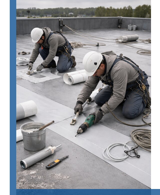 Ремонт мембранной кровли в Березниках качественно и с гарантией