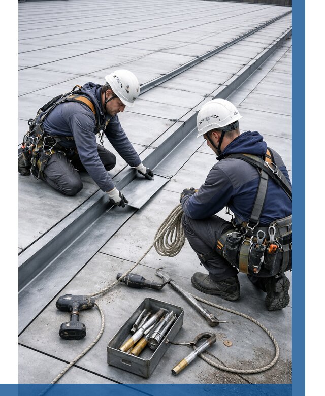 Ремонт фальцевой кровли в Березниках от 721 р. | ВЫСОТНИК-Брз