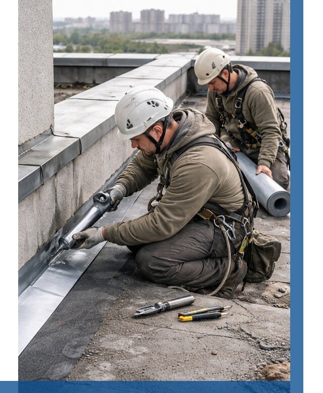 Ремонт кровельных примыканий в Березниках от 1236 р. | ВЫСОТНИК-Брз