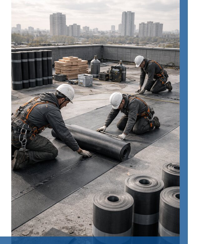 Монтаж мягкой кровли под ключ в Березниках от 463 р. | ВЫСОТНИК-Брз