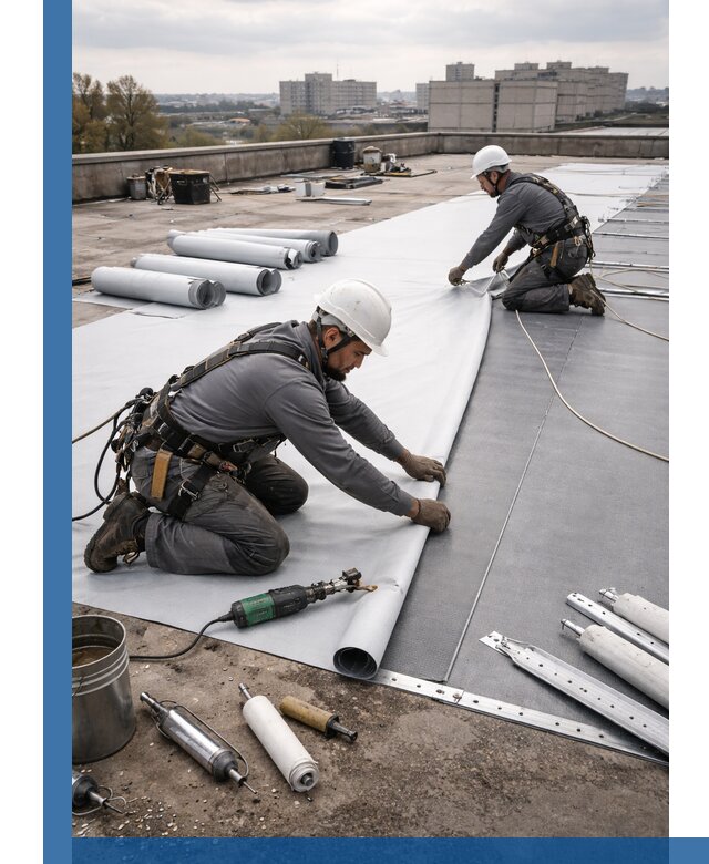 Монтаж мембранной кровли в Березниках для промышленных зданий