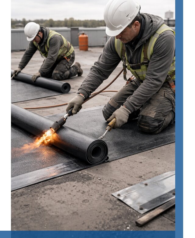 Монтаж наплавляемой кровли в Березниках от 875 р. — ВЫСОТНИК-Брз