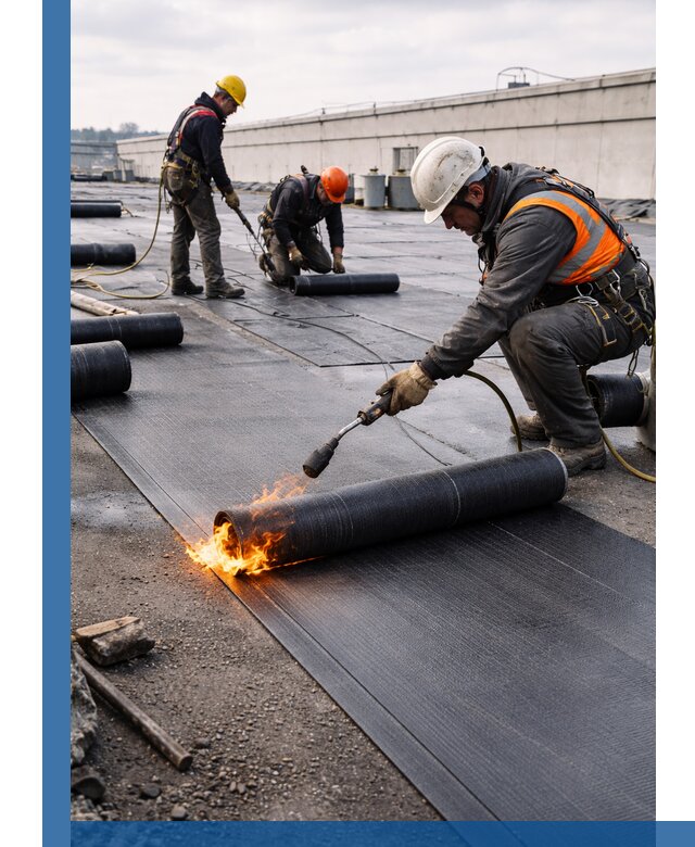 Монтаж наплавляемой кровли в Березниках профессионально