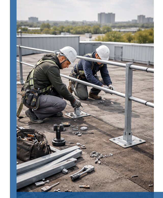 Монтаж кровельного ограждения в Березниках под ключ с гарантией