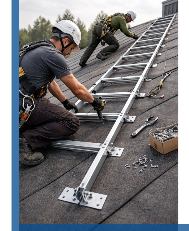 Профессиональный монтаж кровельной лестницы в Березниках под ключ