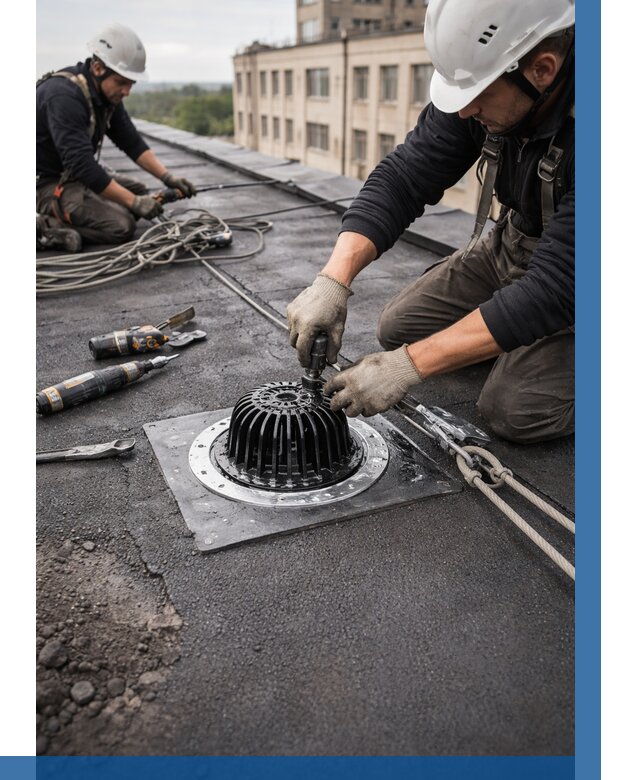 Установка водосточных воронок в Березниках цена от 3605 р. | ВЫСОТНИК-Брз