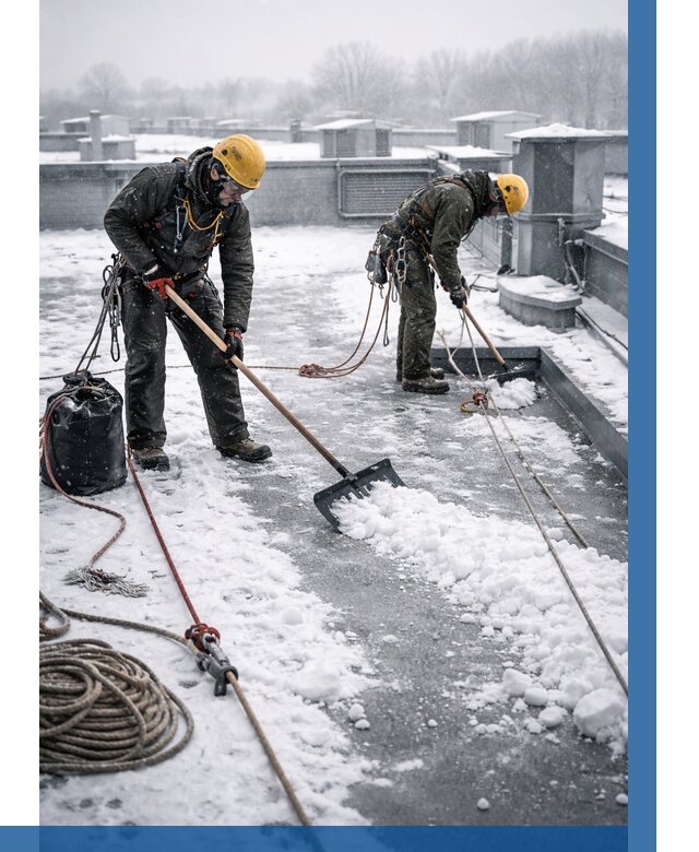 Очистка крыши от снега в Березниках от 7724 р. | ВЫСОТНИК-Брз