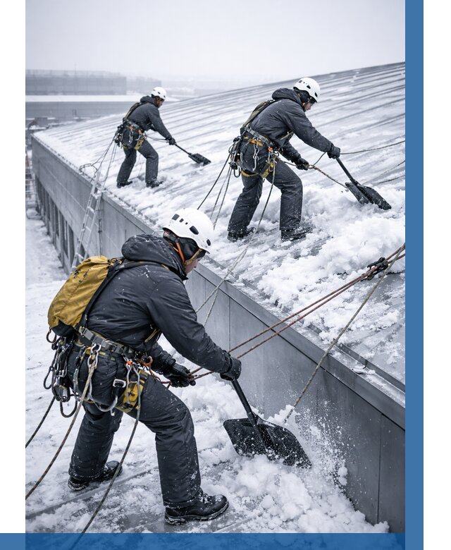 Очистка навесов от снега в Березниках от 4635 р. | ВЫСОТНИК-Брз