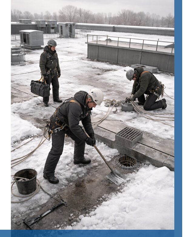 Абонентское обслуживание кровли зимой в Березниках от 8239 р. | ВЫСОТНИК-Брз