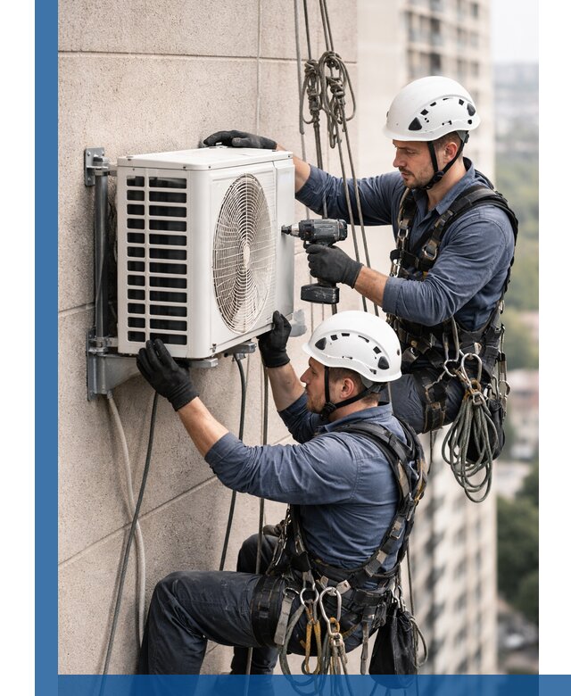 Монтаж внешнего блока кондиционера в Березниках установка и крепление