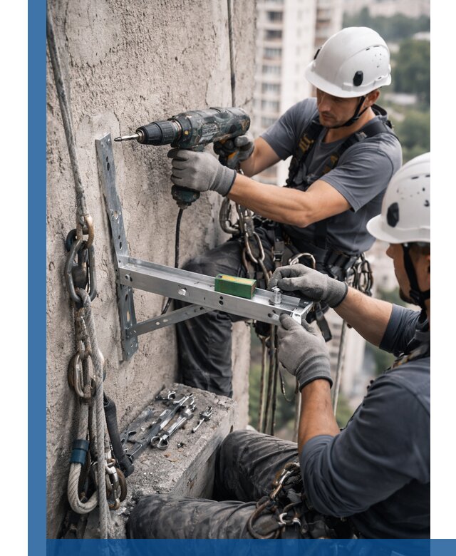 Установка кронштейнов кондиционера и крепежа в Березниках