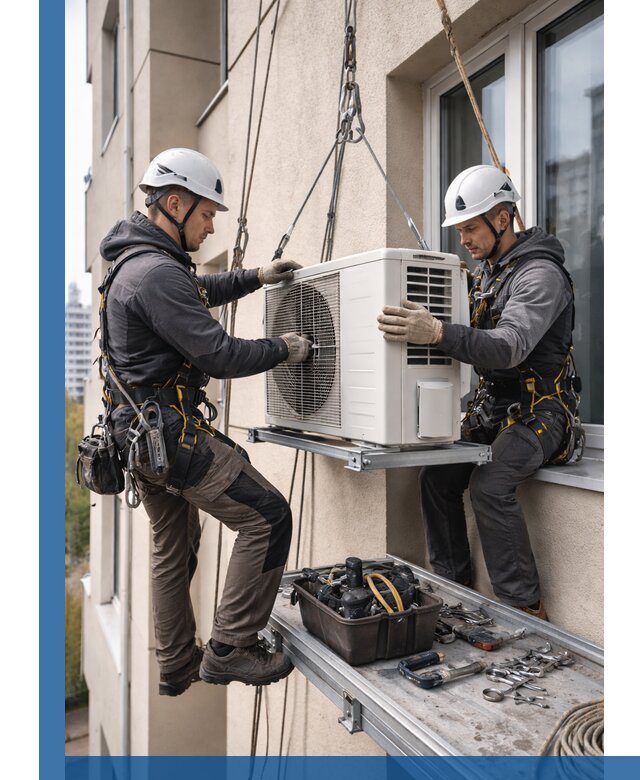 Перенос внешнего блока кондиционера в Березниках с монтажом и крепежом