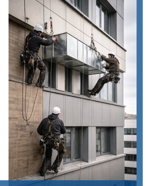 Монтаж воздуховодов на фасаде в Березниках от 1545 р. | ВЫСОТНИК-Брз