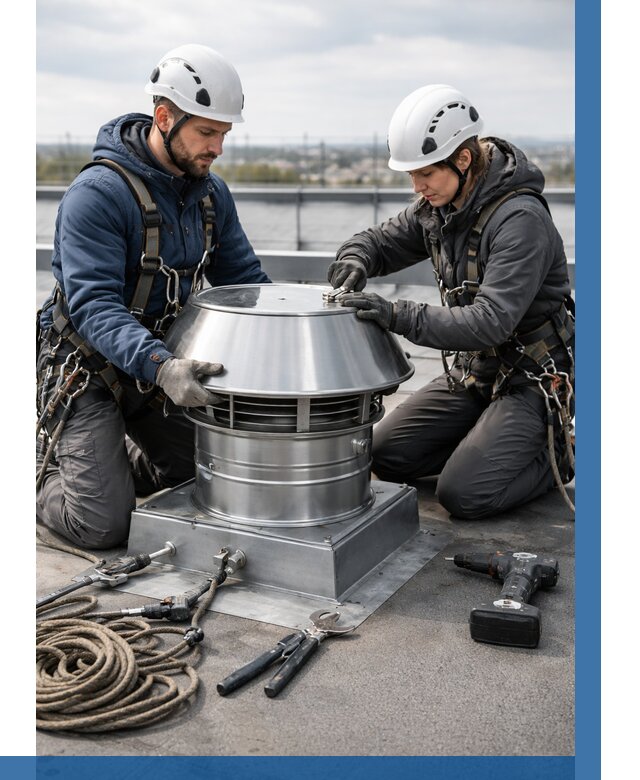 Установка дефлекторов на кровле в Березниках от 4635 р. | ВЫСОТНИК-Брз