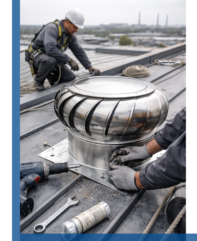 Установка дефлекторов на кровле в Березниках профессионально