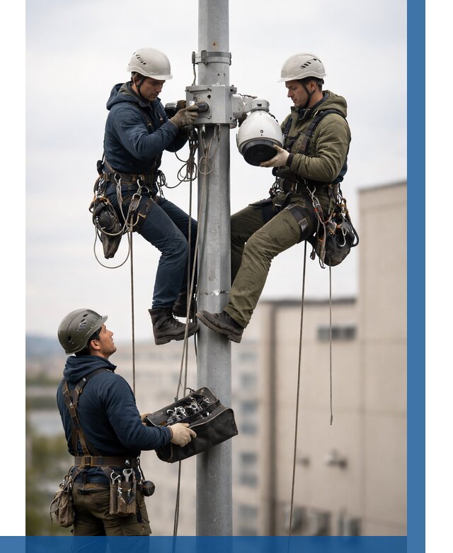 Установка видеокамер на мачте в Березниках от 8754 р. | ВЫСОТНИК-Брз