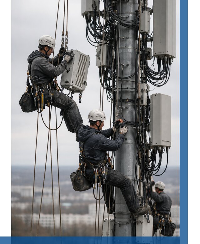 Монтаж оборудования связи на мачте в Березниках от 7724 р. | ВЫСОТНИК-Брз