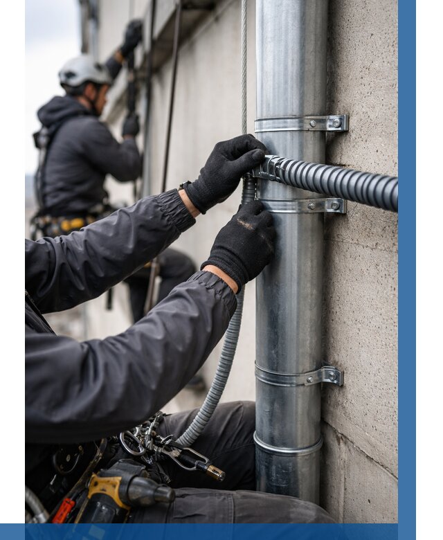 Монтаж гофры для кабеля в Березниках от 309 р. | ВЫСОТНИК-Брз